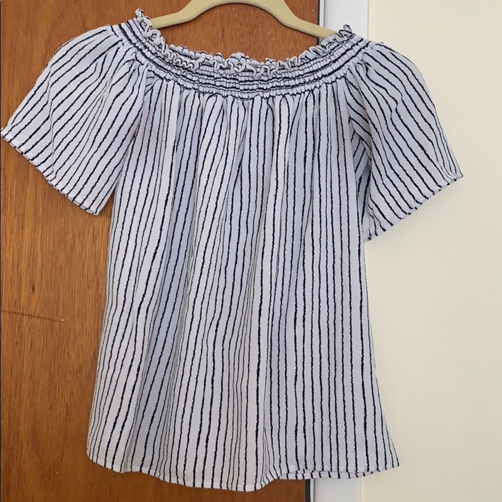 Striped off the shoulder T-shirt
